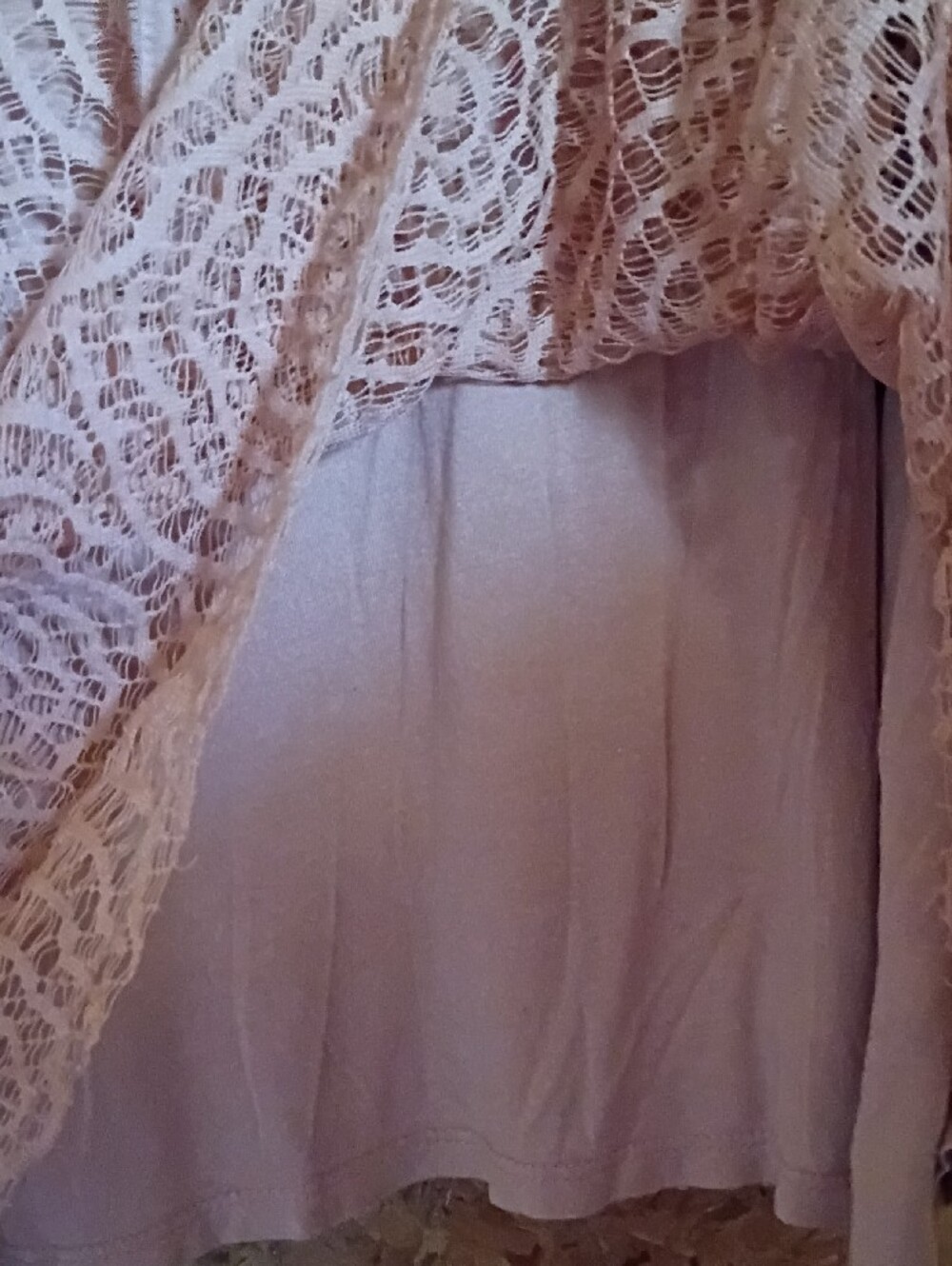 XL LC Lauren Conrad Dusty Peach Color Lace Tank Top with Tie Back Boho Beach - Picture 7 of 10
